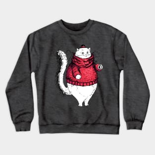 Gentleman Cat with A Very Fuzzy Sweater and Lovely Hat Crewneck Sweatshirt